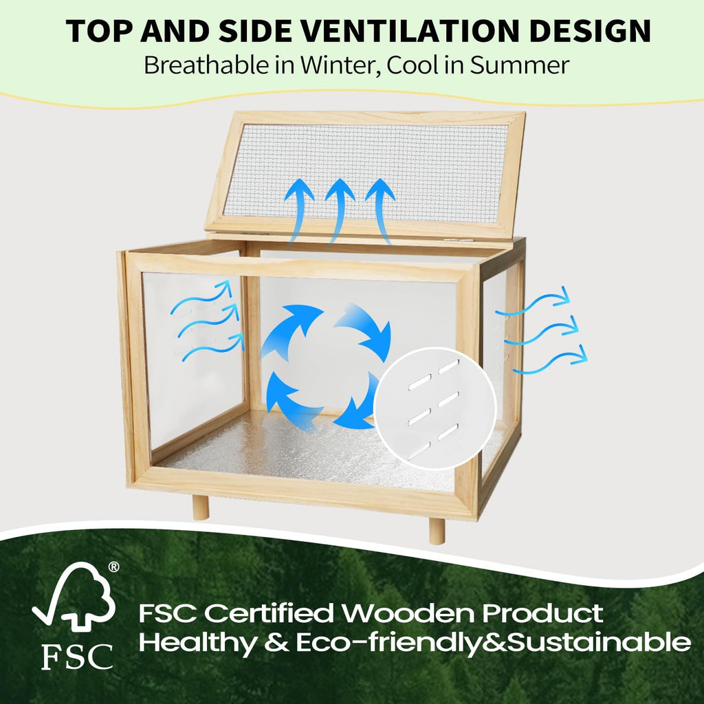 Large Wooden Hamster Habitat, 22.8 x 15.7 x 18.85 Inch - GlobalHabitat Supply
