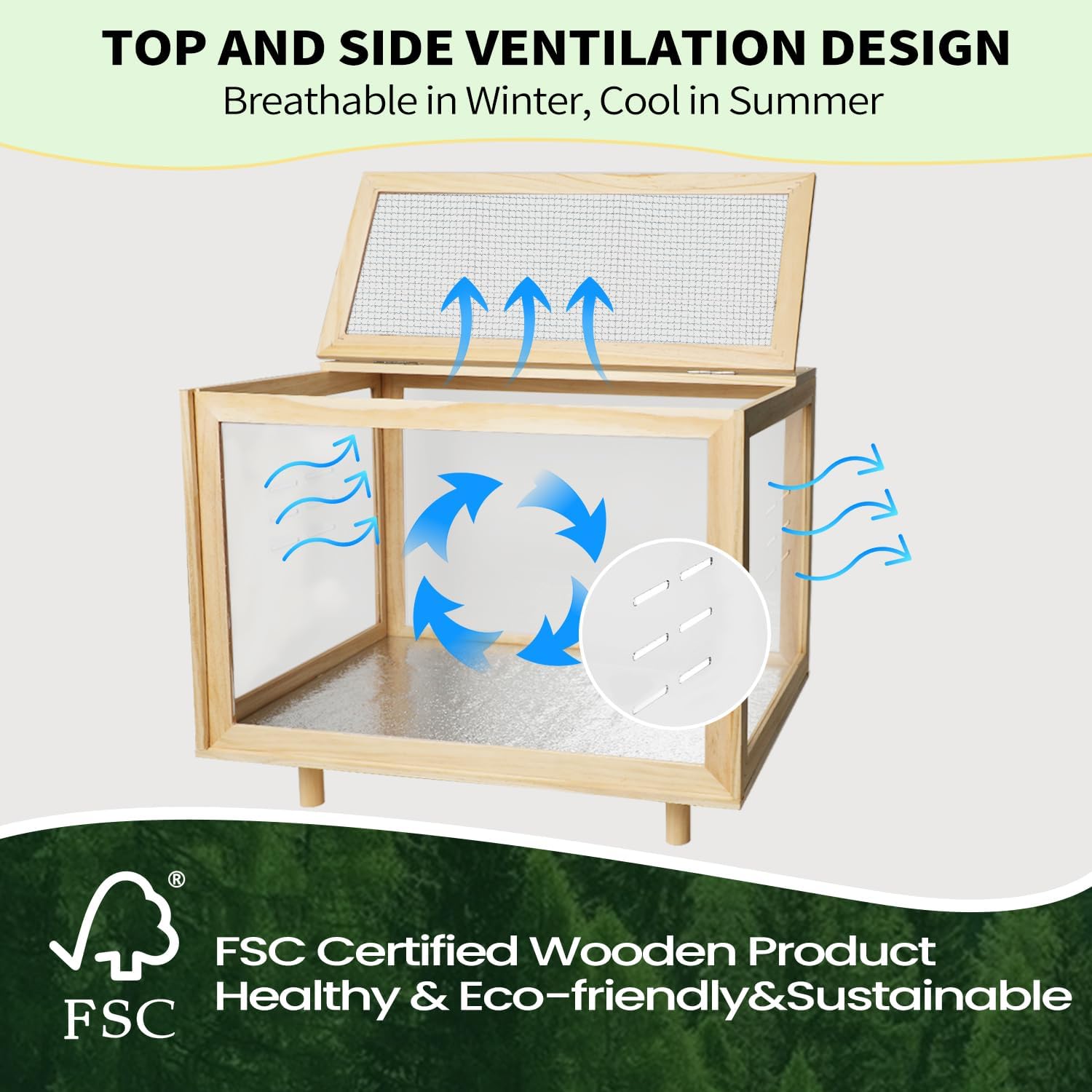 Large Wooden Hamster Habitat, 22.8 x 15.7 x 18.85 Inch - GlobalHabitat Supply