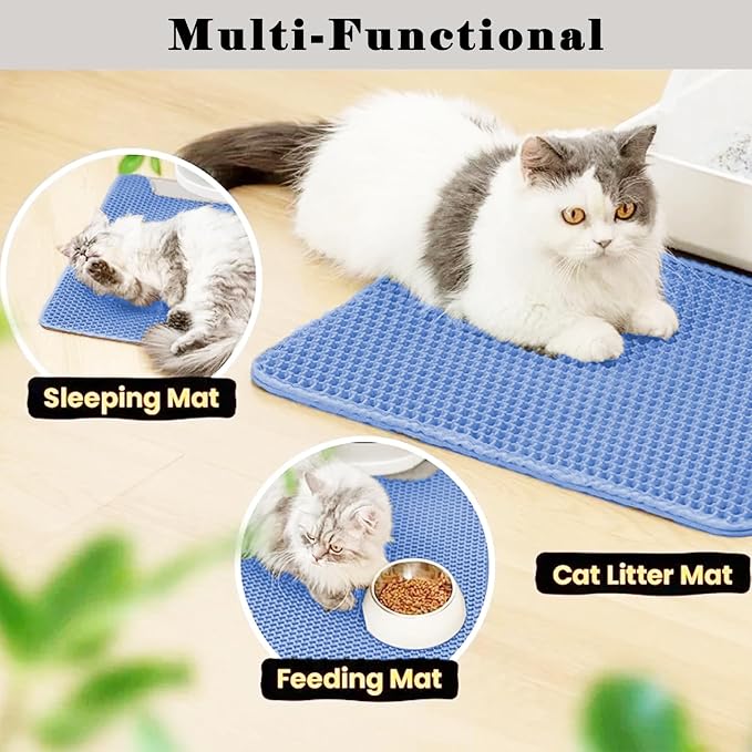 HCY&WLD Cat Litter Mat, Honeycomb Double Layer Cat Litter Trapping Mat - Image 6