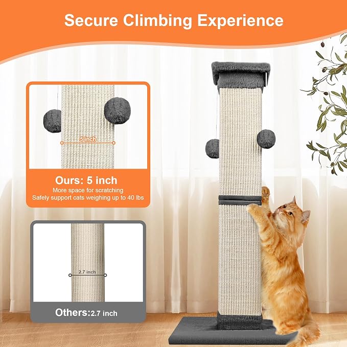 Cat Scratching Post 33 Inch Nature Sisal Scratch Post - Image 6