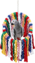 Wontee Bird Rope Chewing Toys Parrot Cage Bite Toys Colorful Hanging Ring Swing by Wontee