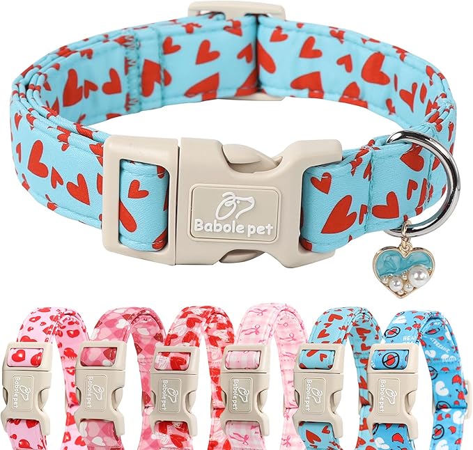 Valentines Dog Collar for Medium Dogs by Babolepet