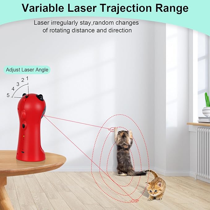 TBTeek Cat Toy, Motion-Activated, Rechargeable, 5 Fun Patterns, Random Rotating - Image 2