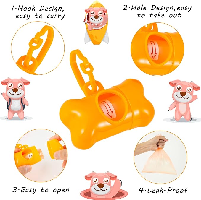40 Pack Bone Shaped Poop Bag Dispenser Pet Waste Disposal Bag Dispenser - Image 3