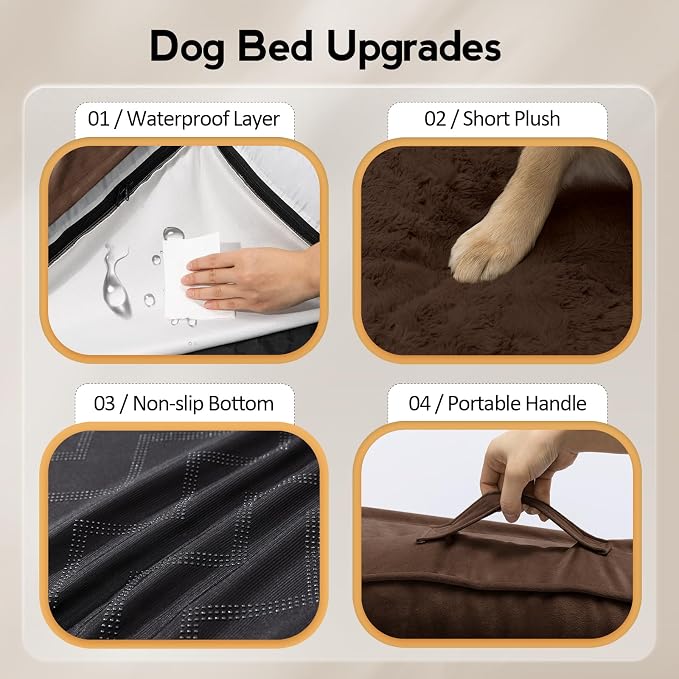 Large Orthopedic Dog Bed with Sides XXXL Dog Beds with Removable Washable Cover - Image 5