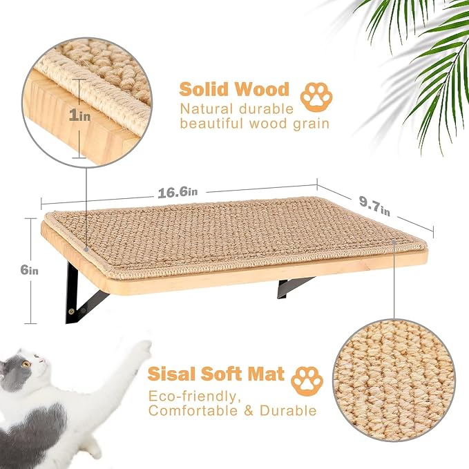 Strong Cat Shelves Stairs for Wall Mounted, 1P Cat Shelf& 2PCS 4 Steps Stairway - Image 5