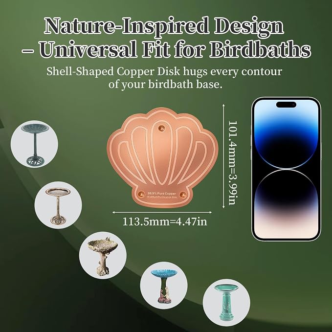 Bird Bath Copper Disk, 99.99% Pure Copper Metal Disc Bird Bath Cleaner - Image 8