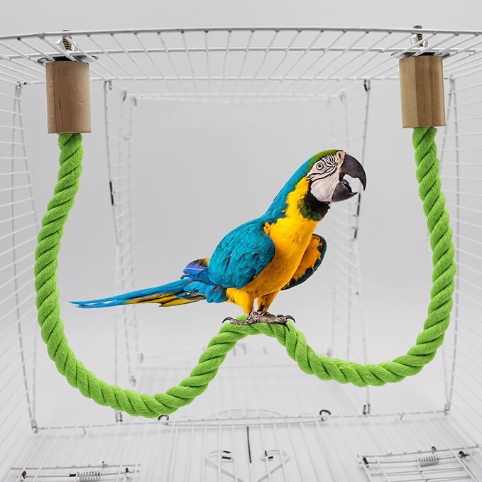 2 Pack Bird Hemp Rope Perch Swing, Bird Cage Stand Pole Accessories, Paw - Image 5