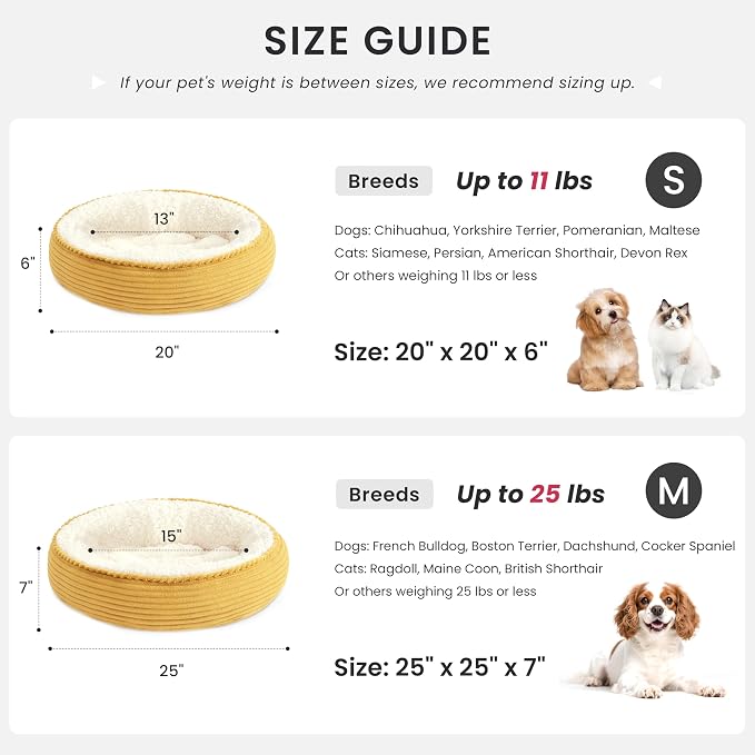 Love's cabin Round Donut Cat and Dog Cushion Bed, 25in Pet Bed - Image 5