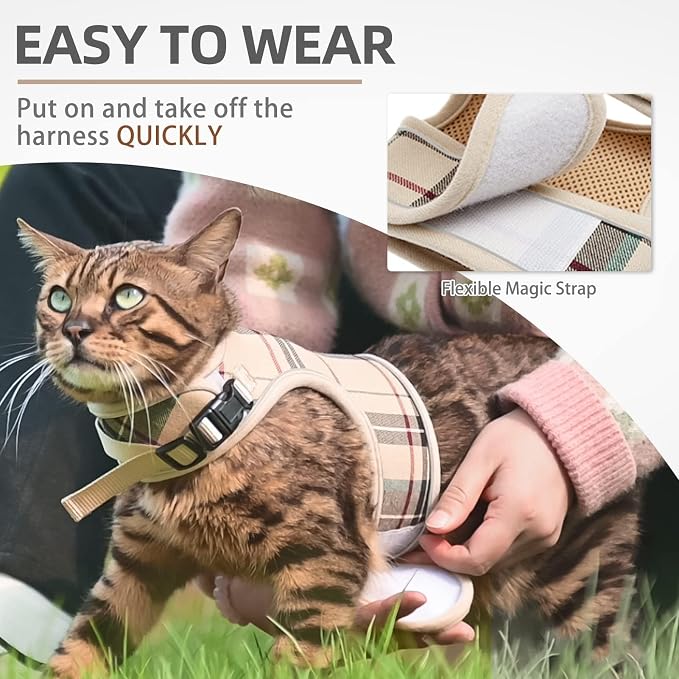 PUPTECK Soft Mesh Cat Vest Harness and Leash Set Puppy Padded Pet Harnesses - Image 4