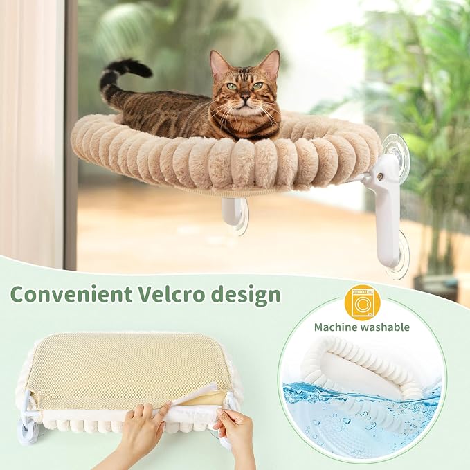 Sunhoo Cat Window Perch Bed Foldable Kitty Windowsill Hammock Shelf Seat Large - Image 5