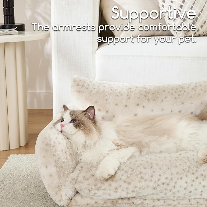 Hollypet Cat Bed Fluffy Plush Mutifuctional Double-Layer Soft Pet Couch - Image 4