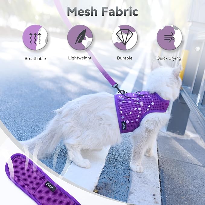 Kitty Harness and Leash for Walking Escape Proof Breathable Mesh Fabric - Image 4