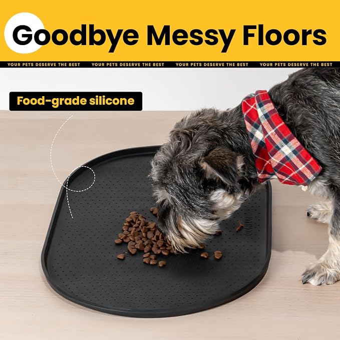 Dog Food Mat, 1/2 Inch Raised Edges Cat Feeding Mat - Image 5