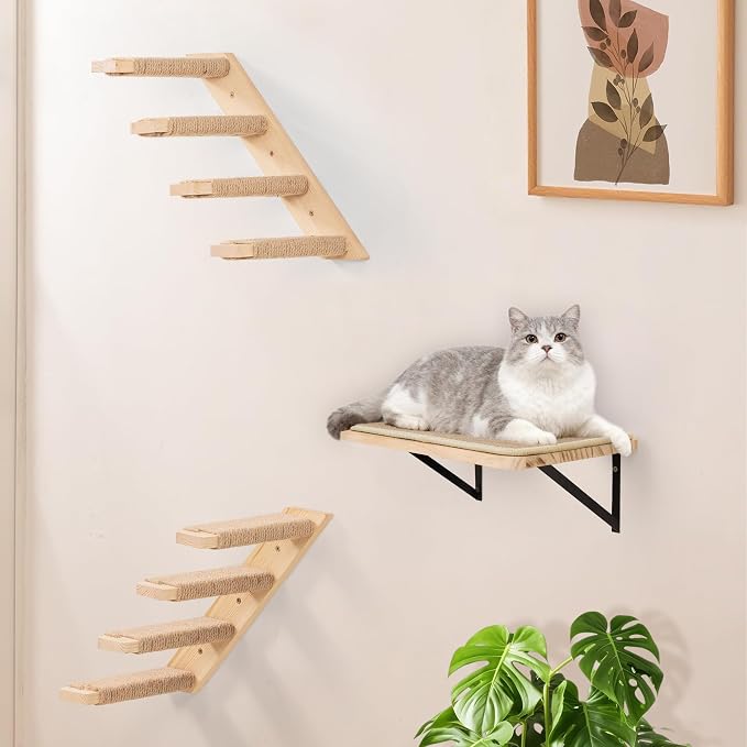Cat Climbing Shelves Four Stair Shelf Wall Mounted Reversible Left & Right - Image 5