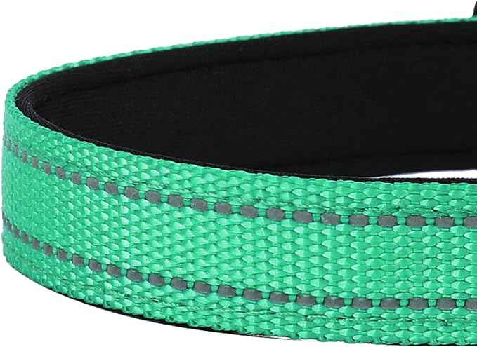 Reflective Dog Collar, Adjustable Soft Neoprene Padded Nylon Pet Collars