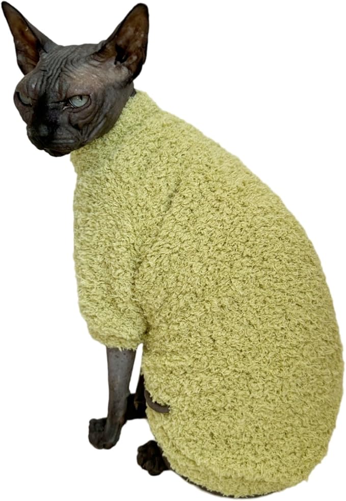 Sphynx Cat Clothes Hairless Cat Super Soft Warm Fleece T Shirt Elastic Winter - Image 5