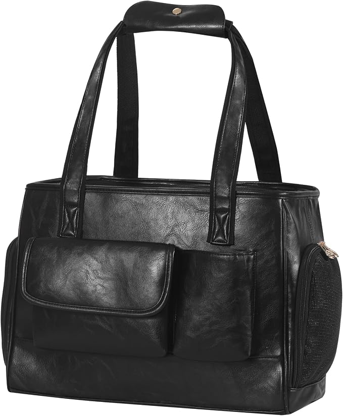 Dog Carrier Purse, Fashion Leather Pet Carrier Bag, Airline Approved Soft Sided by WelcomeToJohomviin