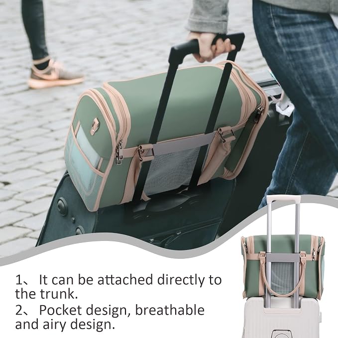 Airline Approved Pet Carrier Backpack, Waterproof PU Foldable Design - Image 4