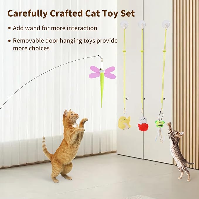 Interactive Cat Toys, 1 Interactive Wand, 8 Assorted Teaser Refills and 3 - Image 4