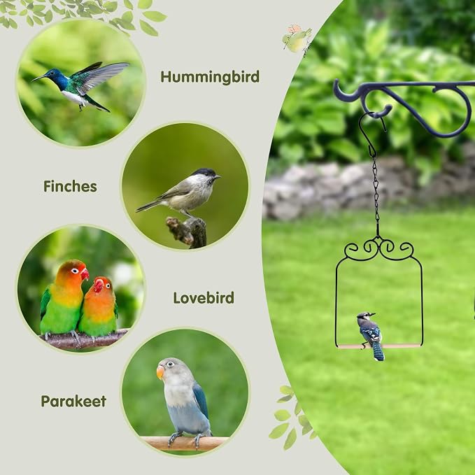 3PK Metal Frame Hummingbird Swings and Perches - Image 4