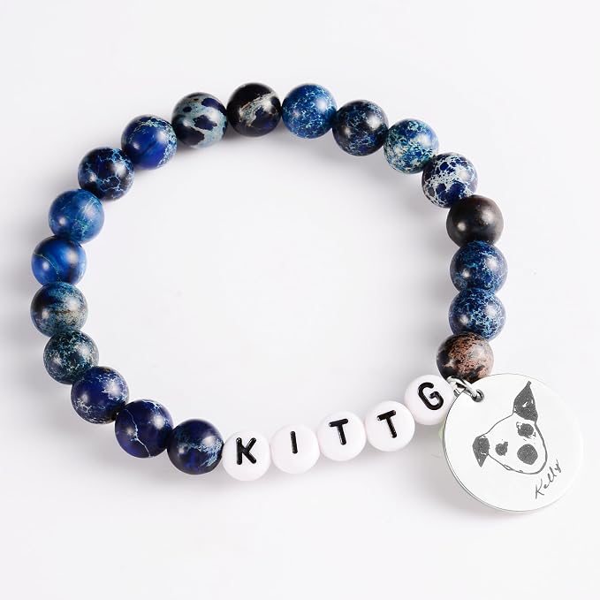 Custom Pet Portrait Bracelet Dog Cat Loss Memorial Keepsake Gift, Photo Engraved - Image 2