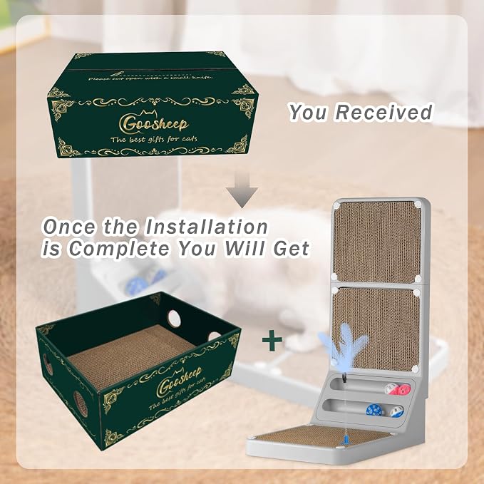 Cat Scratching Post Cat Scratching Board, 2-in1 L Shaped Cats Cardboard - Image 3