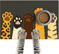 Cute Animal Paw Print Cat Food Mat Easy Clean Fast Dry Pet Feeding Mat by HOMETITUTE
