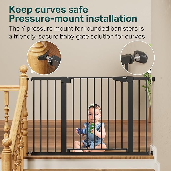 Cumbor 29.7-48" Baby Gate for Stairs, Mom's Choice Awards Winner-Dog Gate for - Image 4
