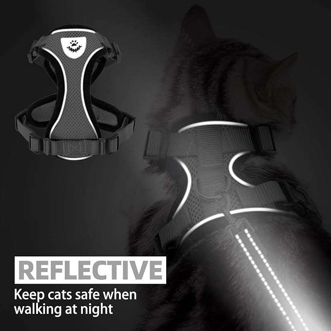 PUPTECK Cat Harness and Leash Set Escape Proof Reflective Cat Walking Harness - Image 6