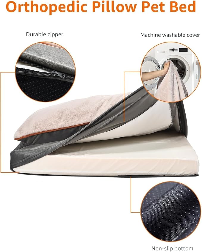 Amazon Basics Dog Bed with Cooling Gel Memory Foam, Pressure-Relief Support - Image 4