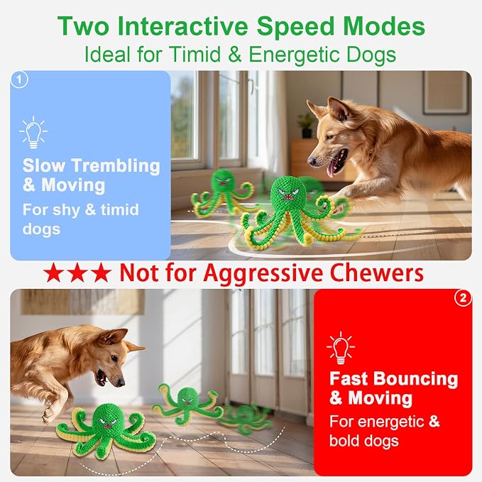Interactive Dog Toys Octopus, Durable Automatic Jumping Dog Toy to Keep Them - Image 2