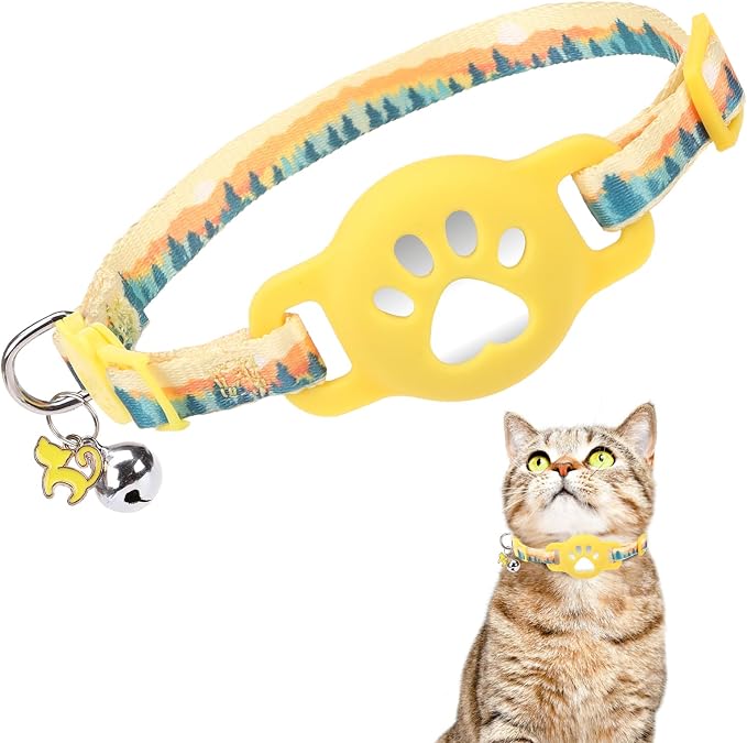 Airtag Cat Collar Breakaway, Cute GPS Cat Tracker Collars by DILLYBUD