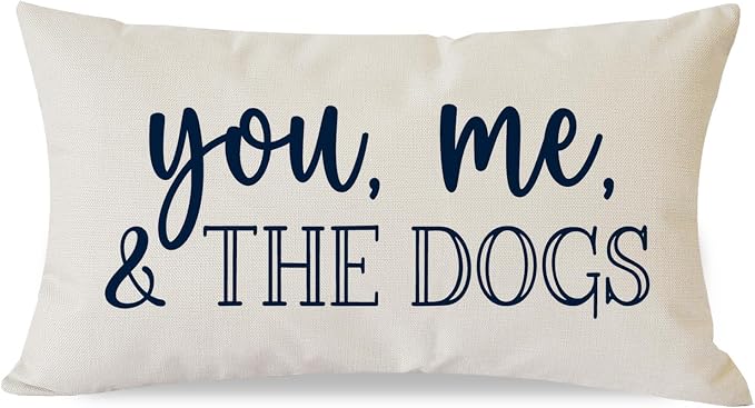 PANDICORN You Me & The Dogs Lumbar Throw Pillow Covers 12x20 Inch Outdoor by PANDICORN