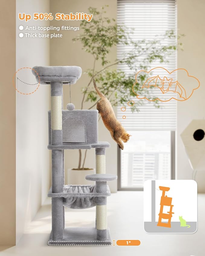 Cat Tree for Indoor Cats, 45.7" Multi-Level Cat Tower - Image 3