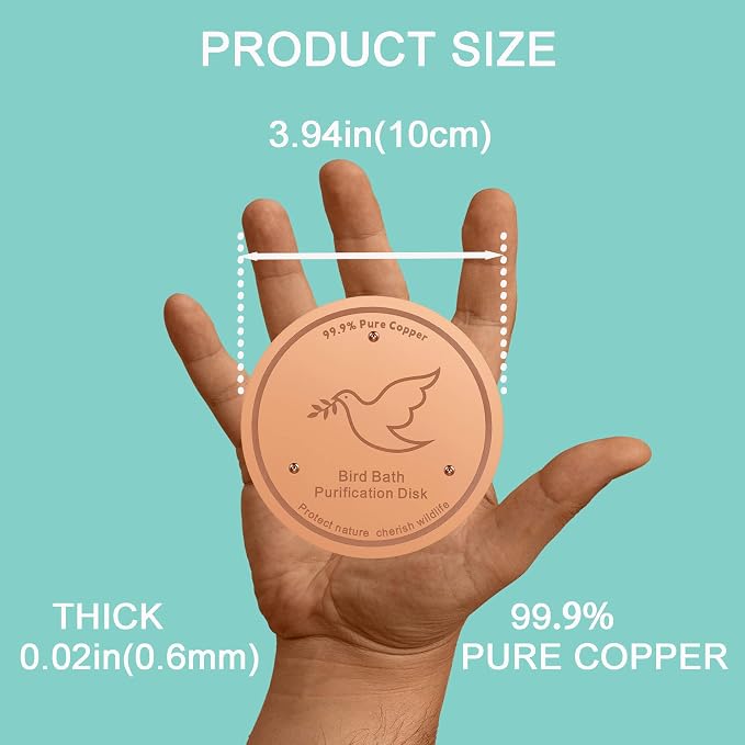 3Pack Bird Bath Copper Purification Disk | 0.6mm Reinforced 99.9% Pure Copper | - Image 2