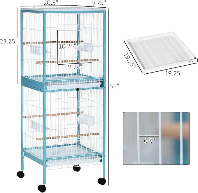 PawHut Large Bird Cage with 1.7 ft. Width - Image 7