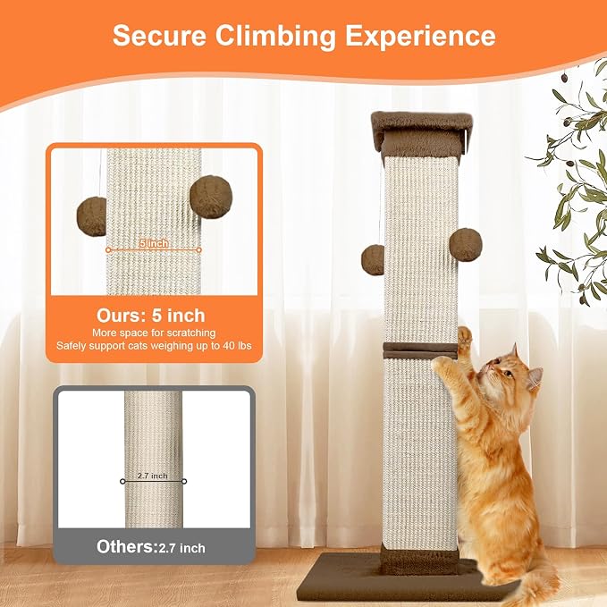 Cat Scratching Post 33 Inch Nature Sisal Cat Scratch Post - Image 6