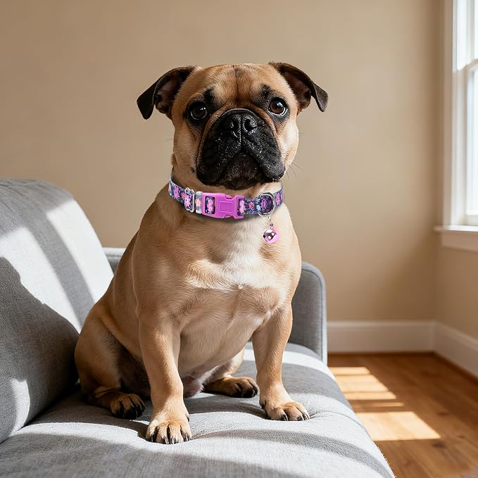 Floral Puppy Collar with Bell - Image 5