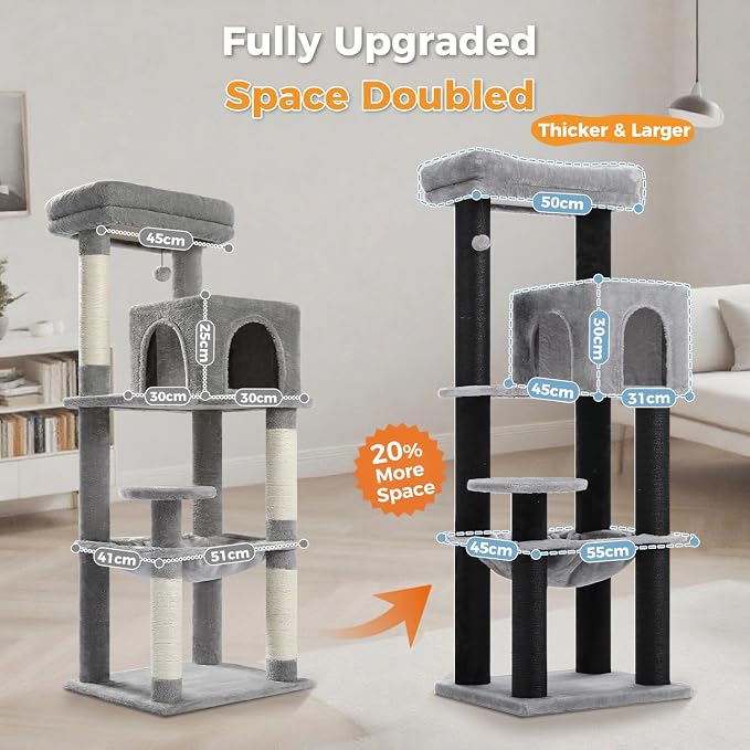 Large Cat Tree with Reinforced Scratching Posts - Image 5