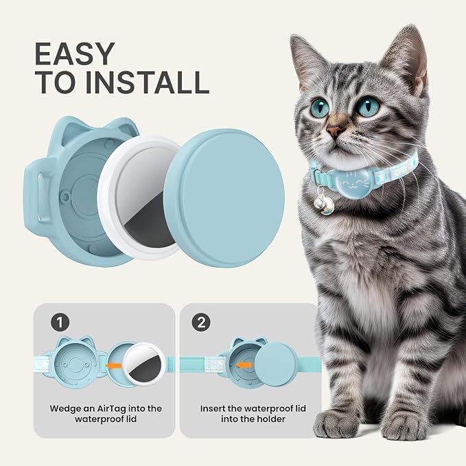 Waterproof Airtag Cat Collar, Breakaway Cat Airtag Collar - Image 4
