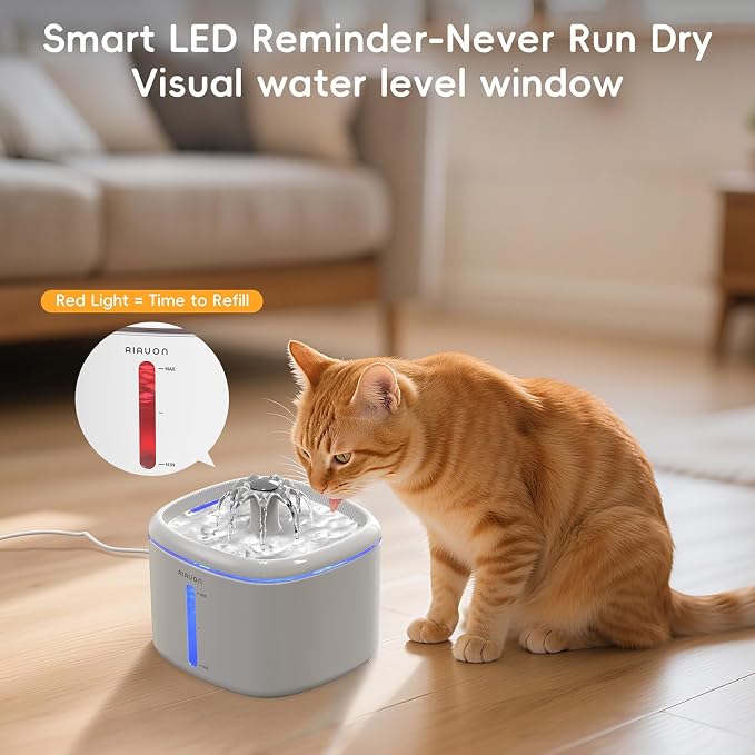Cat Water Fountain, 2.5L/84oz Pet Cat Fountain – Ultra Quiet Upgraded Automatic - Image 4