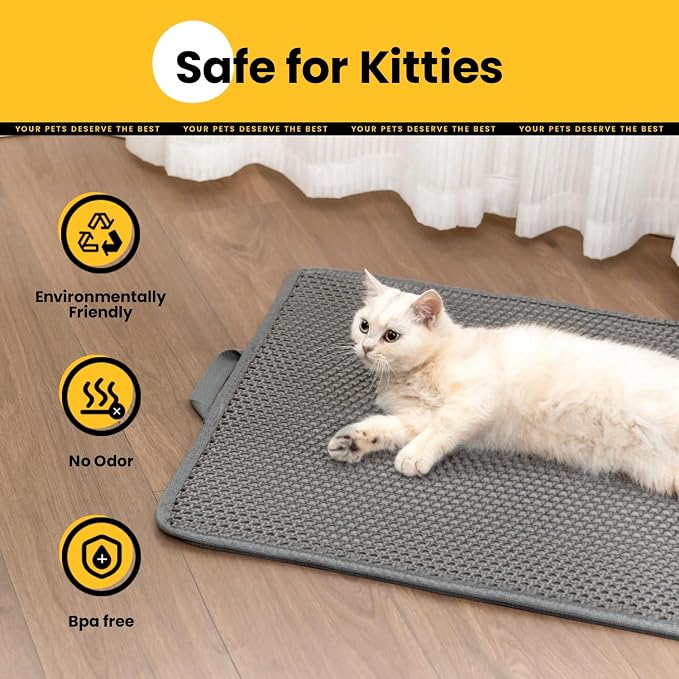 Cat Litter Mat, Upgrade Super Waterproof Back Layer Litter Box Mat, Non Slip - Image 5