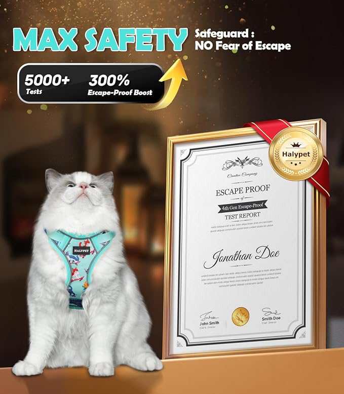 Halypet Cat Harness and Leash Set Cute Escape Proof Vest Harness - Image 4