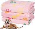 Dono 1 Pack 3 Dog Blankets for Small Dogs, Soft Fluffy Paw Print Pattern Fleece by Dono