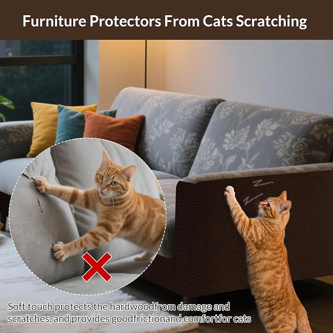 ASENKU Cat Scratch Furniture Protector, Trimmable Self-Adhesive Couch Protector - Image 5
