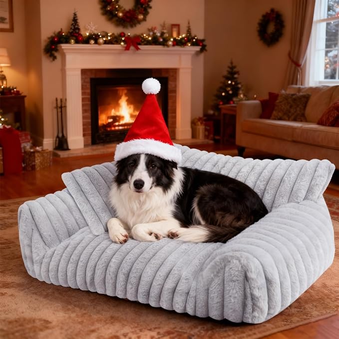 Cute Dog Cat Couch for Medium Large Dogs, Fluffy Pet Sofa Dog Couch Bed by Unknown