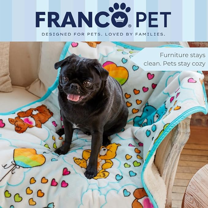 Franco Pet Care Bears Super Soft Cozy Waterproof Sherpa-Backed Blanket Throw - Image 6