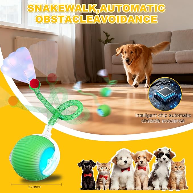 Interactive Cat Toys Ball for Indoor Cats＆Dog, Automatic Cat Toy 360° - Image 3