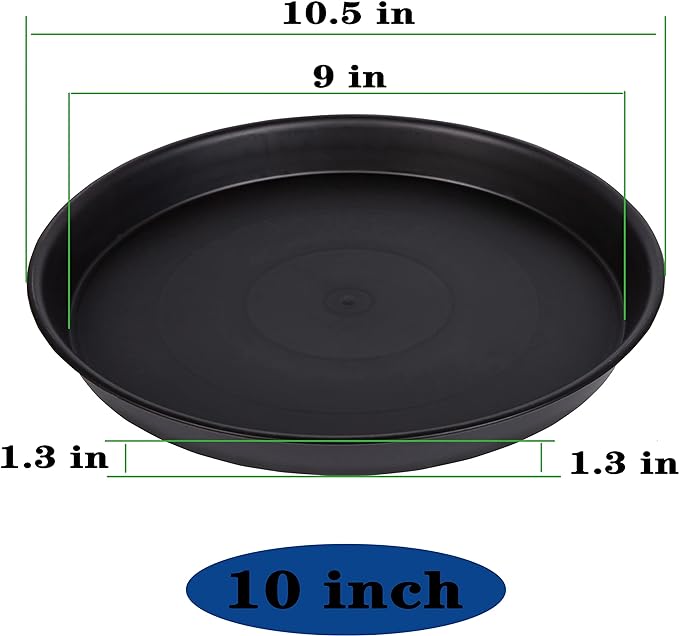 2 Pack of 10 inch Plant Saucer Gray, Heavy Duty Plastic Plant Saucer 10 inch - Image 2